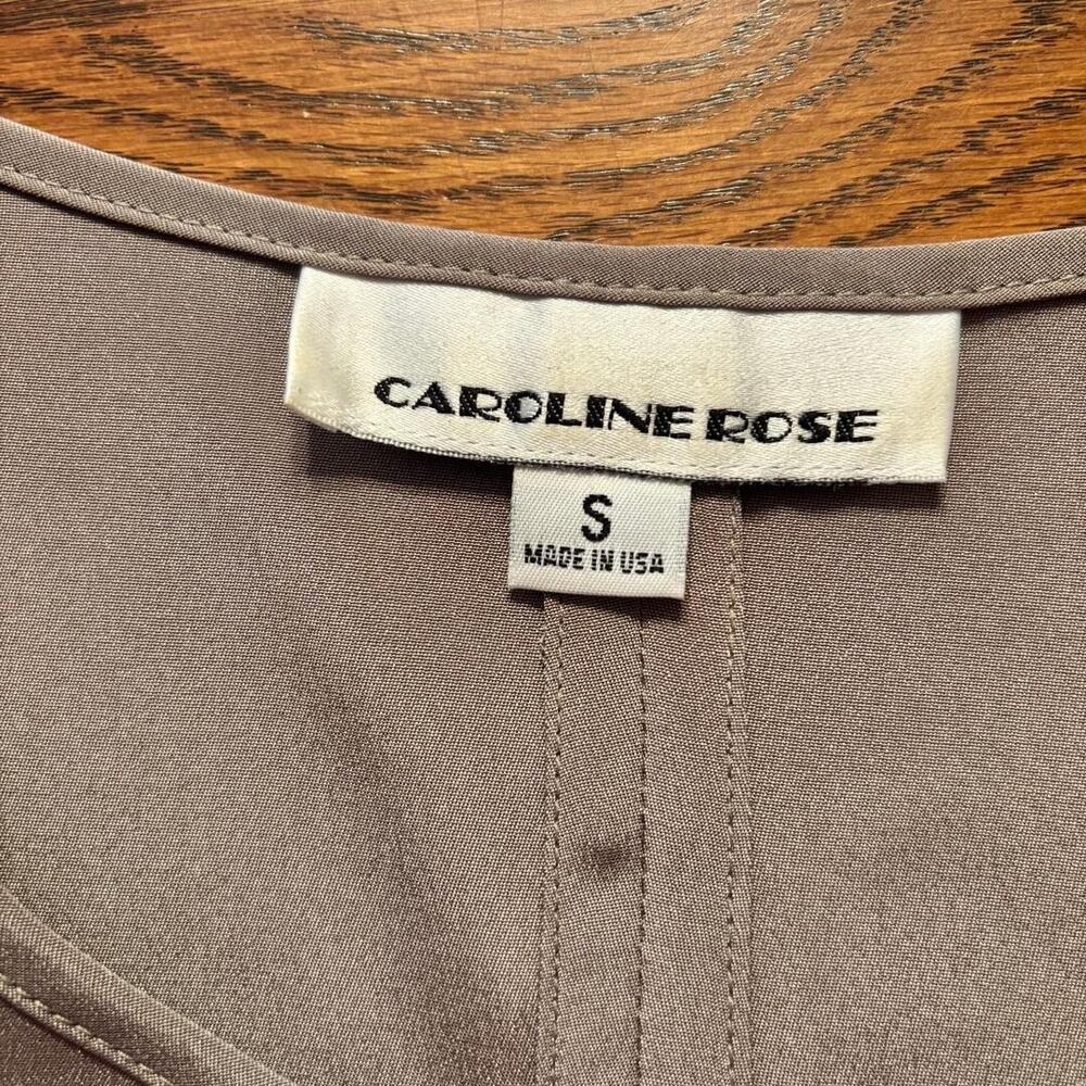 Caroline Rose Beige 100% Silk Sleeveless Blouse Size S‎ Made in USA - Picture 3 of 9